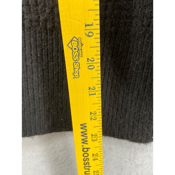 TOPSHOP Cardigan Womens Sz 14 Black Button Up Sweater Waffle Knit Soft V-Neck - Picture 4 of 8